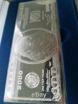 $100 Ben Franklin One Troy Pound Silver Bar. 999 in case Invest Rare Version