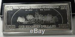 $100 Franklin 4 Oz. Silver Proof Washington Mint 1997 Box & COA