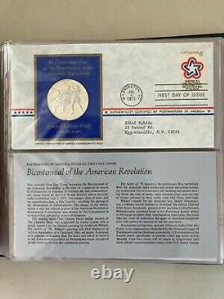 11 1971 Sterling Silver Franklin Mint Medallic First Day Covers & Medals