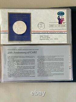 11 1971 Sterling Silver Franklin Mint Medallic First Day Covers & Medals