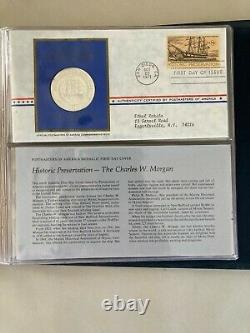 11 1971 Sterling Silver Franklin Mint Medallic First Day Covers & Medals