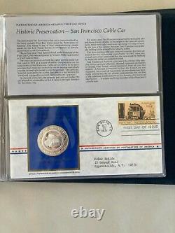 11 1971 Sterling Silver Franklin Mint Medallic First Day Covers & Medals