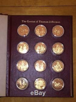 12 Coin Set The Genius Of Thomas Jefferson Sterling Proof Set Franklin Mint 1976