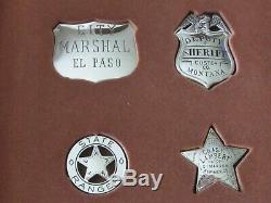 12 Collectable 1987 Franklin Mint Sterling Silver Western Lawmen Police Badges