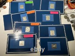 12 Different Franklin Mint Sterling Silver Greatest Stamps 1977-1979