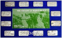 (12) Silver History Of World War II Pacific Theatre 15.88 Oz Collectible Bar Set