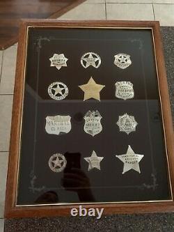 12 Sterling Silver Official Badges Of Great Western Lawmen (franklin Mint) 1991