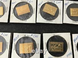 13 1983 Franklin Mint Duck Stamp Lot 14K Over Sterling Silver Free Ship