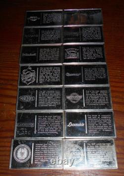 14 Vintage Franklin Mint Sterling Silver Bars/Ingots with Cars, 14,000 Grains 925