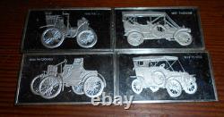 14 Vintage Franklin Mint Sterling Silver Bars/Ingots with Cars, 14,000 Grains 925