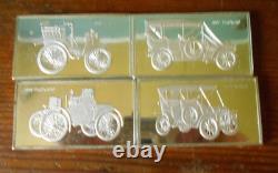 14 Vintage Franklin Mint Sterling Silver Bars/Ingots with Cars, 14,000 Grains 925