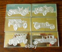14 Vintage Franklin Mint Sterling Silver Bars/Ingots with Cars, 14,000 Grains 925