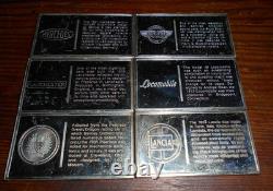 14 Vintage Franklin Mint Sterling Silver Bars/Ingots with Cars, 14,000 Grains 925