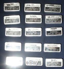 15 Franklin Mint 1000 Grain Sterling Cruise Ship Bars Lot 080841