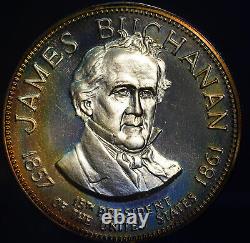 15th President James Buchanan Franklin Mint 925 Silver Proof Medal Round C3010
