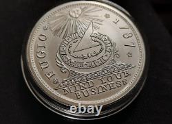 1787 FUGIO CENT TRIBUTE 2 OZ SILVER ROUND Benjamin Franklin Mind Your Business