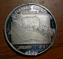1818- 1968 Franklin County Illinois TONED 1oz 999 FINE Silver round C5422