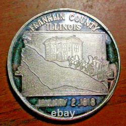 1818- 1968 Franklin County Illinois TONED 1oz 999 FINE Silver round C5422
