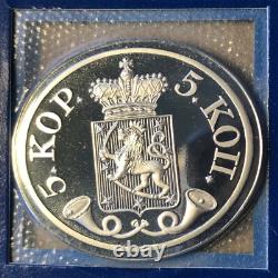 1856 Finland 5 Kopecks, The Franklin Mint Silver Round