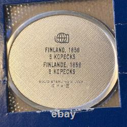1856 Finland 5 Kopecks, The Franklin Mint Silver Round