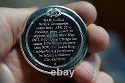 1871 Chicago FIRE Ku Klux Klan KKK Tweed Ring New York. 925 silver round C1170