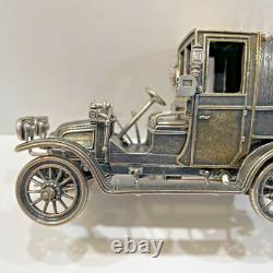 1910 Renault Marne Taxi in Sterling Silver Die Cast Model Car By Franklin Mint