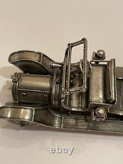 1911 Renault Taxi, Sterling Silver Vintage Franklin Mint, Silver Car Miniatures