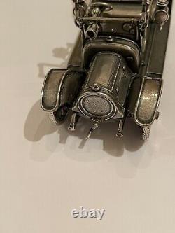 1911 Renault Taxi, Sterling Silver Vintage Franklin Mint, Silver Car Miniatures