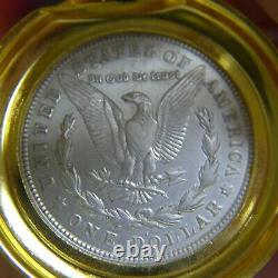 1921 Morgan Silver Dollar Pocket Watch Franklin Mint Original In Display Box