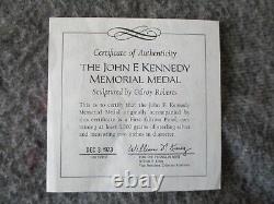 1960-70s JOHN F KENNEDY HALVES ALBUM+FRANKLIN MINT MEMORIAL MEDAL withCOA+STAND