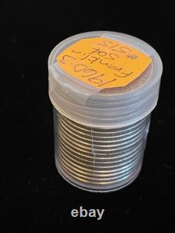 1962, 61 & 60 Roll -20- Franklin Half Dollars Mixed Dates 90% Silver (Lot B201)