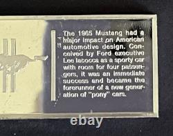 1965 Ford Mustang Sterling Silver Art Bar Franklin Mint. 1.924 Troy Oz. ASW