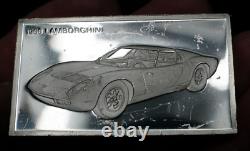 1966 Lamorghini sports car Italian 1976 Franklin Mint 925 Silver art bar C2126