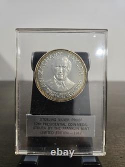 1967 Franklin Mint 12th President Zachary Taylor 1oz+ Sterling Silver Proof Coin