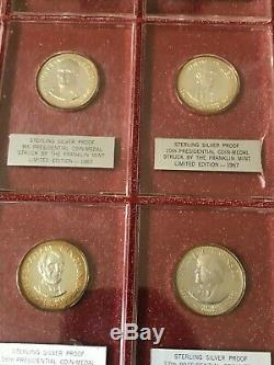 1967 Franklin Mint Sterling Silver 35 US Presidents/Box Approx. 14.9 troy OZ