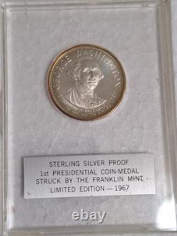 1967 The Franklin Mint President Sterling Silver Proof Rounds Limited Edition