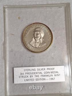 1967 The Franklin Mint President Sterling Silver Proof Rounds Limited Edition