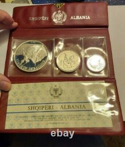 1968-3 Coin Silver Proof Set -Albania Minted By The Franklin Mint (NUM5974)