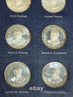 1968 Franklin Mint 925 Sterling Silver PRESIDENT 1oz PROOF MEDAL 36 Set Book