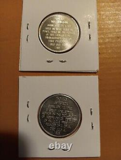 1968 President Collection 40 Coins Sherry Wood Case Franklin Mint 8 grams
