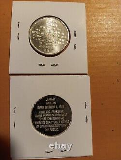 1968 President Collection 40 Coins Sherry Wood Case Franklin Mint 8 grams