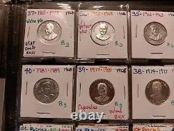1968 President Collection 40 Coins Sherry Wood Case Franklin Mint 8 grams