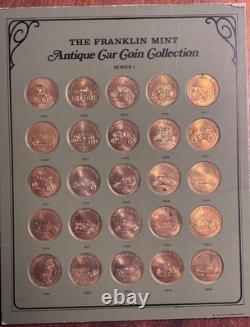 1968 The Franklin Mint Collection Of Antique Car Coins With Booklet Series 1