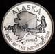 1969 Alaska Juneau Dog Sledding Sled Franklin Mint 925 Silver Round C5812