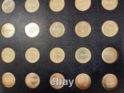1969 Franklin Mint 25 Coin Collection Sterling Silver Antique Car Coins Series 1
