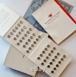 1969 Franklin Mint States of the Union Mini Coin Set 50 Sterling Silver Medals