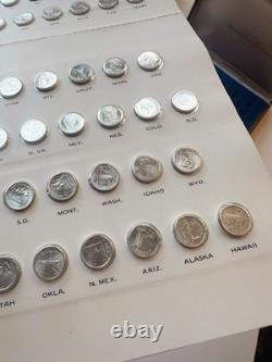 1969 Franklin Mint States of the Union Mini Coin Set 50 Sterling Silver Medals
