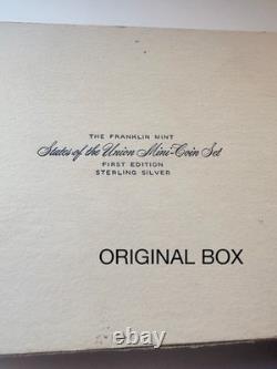 1969 Franklin Mint States of the Union Mini Coin Set 50 Sterling Silver Medals