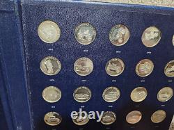 1969 Franklin Mint Sterling Silver Antique Car 25-Coin Series 1 Set (5.5 ASW)