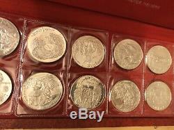 1969 Republique Tunisienne 1 Dinar 10 Coin Sterling Silver Set Franklin Mint OMP